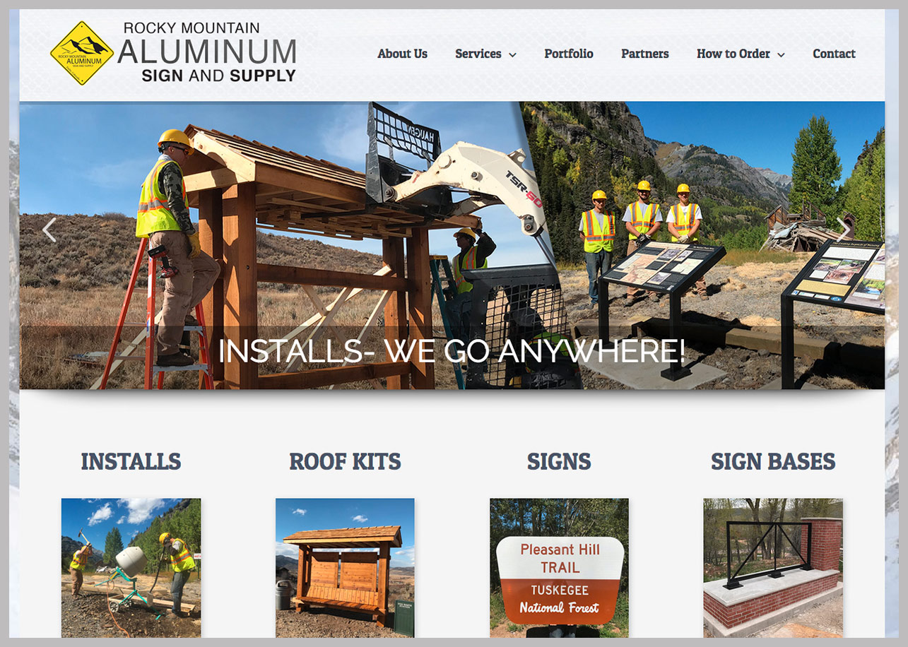 Professional Website Design- Rocky Mountain Aluminum Sign and Supply