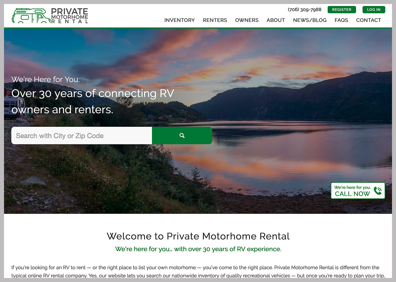 Private Motorhome Rental - Design / Development